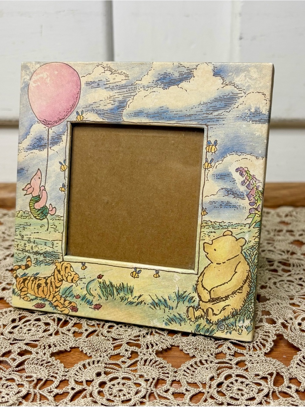 Vintage Classic Winnie the Pooh Small Square Picture Frame